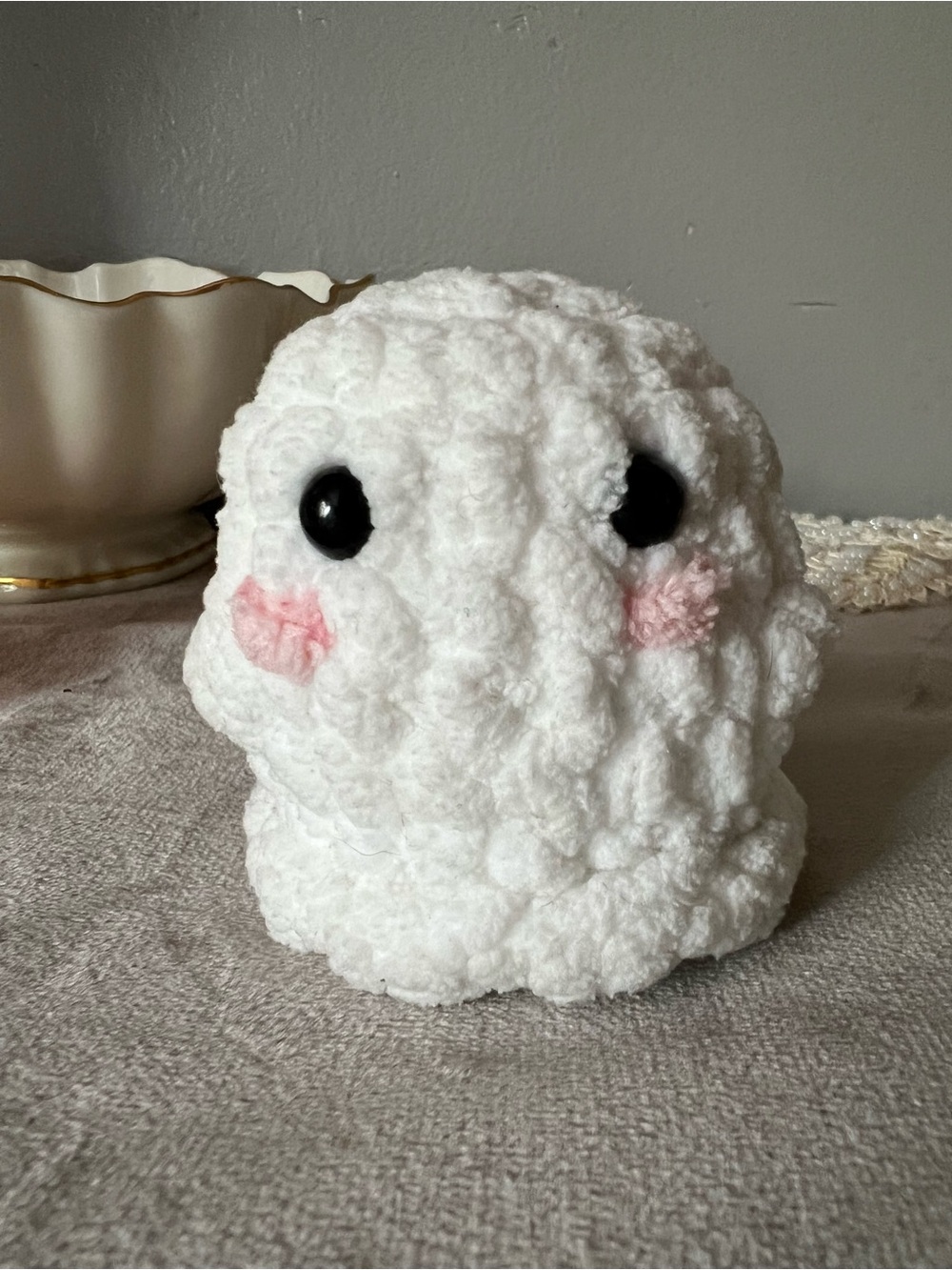 Handmade Crochet Ghost Plush | Cute Kawaii White Amigurumi Ghost Decor mini 2.5”